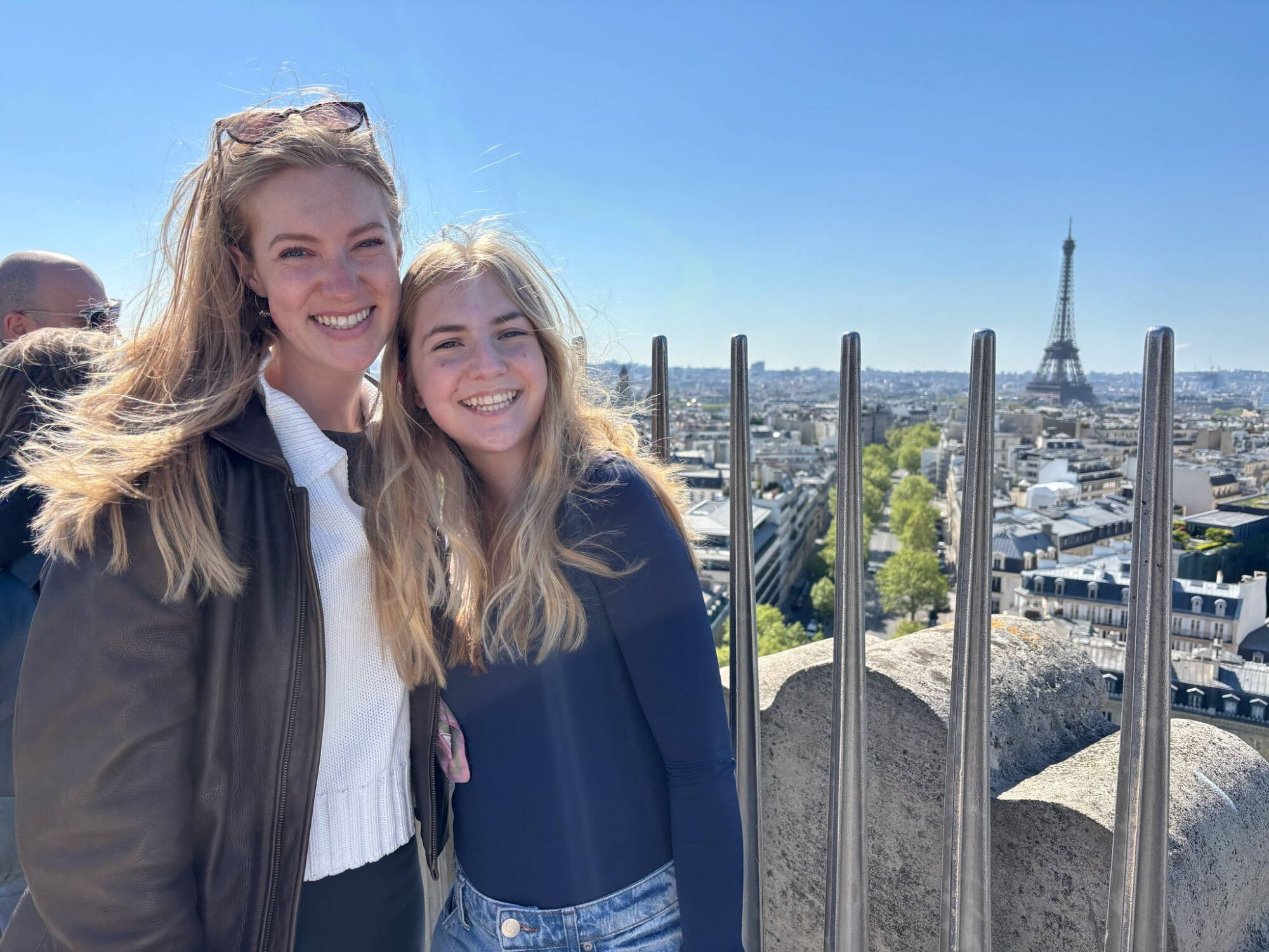 Anna Kooima in France at UCO with a friend